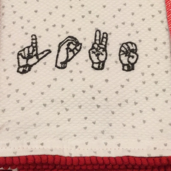 NWT - Cupcakes Cashmere Kitchen Towel LOVE Sign Language quality towel f… - Picture 2 of 7